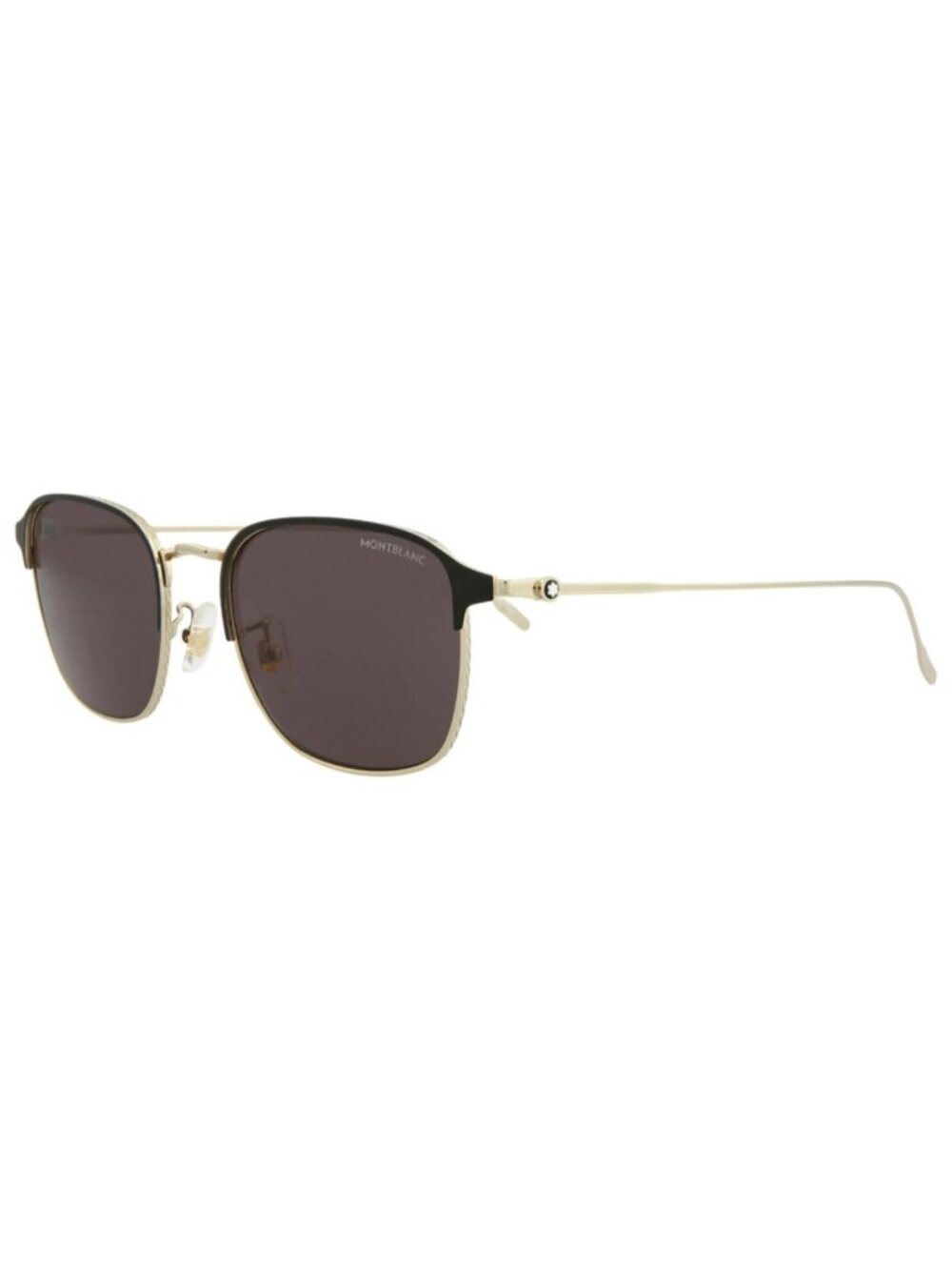 New Montblanc Women's Sunglasses Square Rectangle Metal Frame Mens Gold Gold
